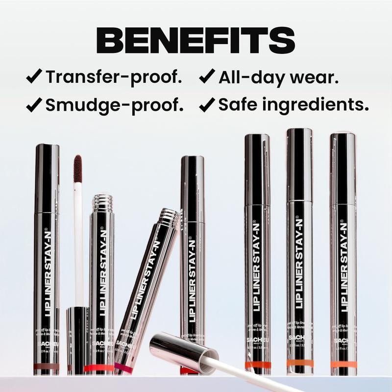 All - Day Lip Liner Stay - N™ – Peel - Off Lip Stain with Hyaluronic Acid & Vitamin E | Smudge - Proof Definition - Everbeaut