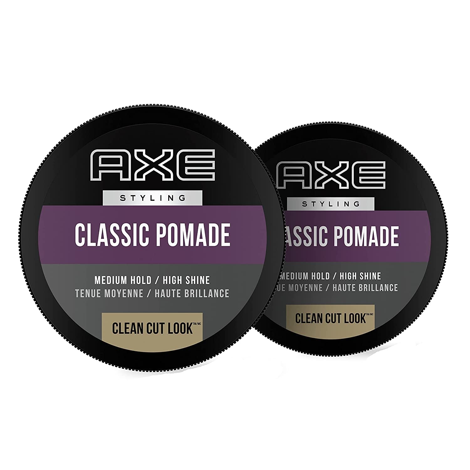 AXE Pomade for Men – Medium Hold & Natural Finish – Easy Hair Styling for Clean - Cut Looks – 2.64 oz Jars, 2 Count - Everbeaut