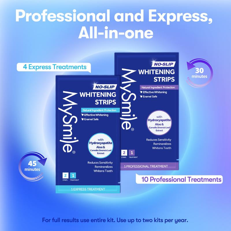 Mysmile Teeth Whitening Strips 14 Treatments Kit, Hydroxyapatite-Infuse White Strips, Non-Sensitive Teeth Whitening with Soothing Natural Ingredients, Enamel-Safe, Residue-Free, Non-Slip Tiktokshopsummerturnup Mouth Care Oral Care - Everbeaut