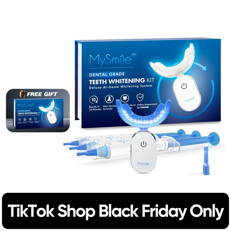Mysmile Pro Dental Grade Teeth Whitening Kit W/ 28X LED Light 3 Carbamide Peroxide Gels 10-Min Fast Whitening Non-Sensitive Formula Buy 1 Get 1 Free Tiktokshopblackfriday