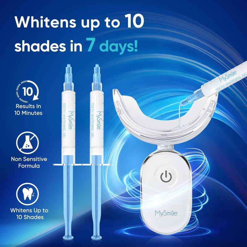 Mysmile Pro Dental Grade Teeth Whitening Kit W/ 28X LED Light 3 Carbamide Peroxide Gels 10-Min Fast Whitening Non-Sensitive Formula Buy 1 Get 1 Free Tiktokshopblackfriday
