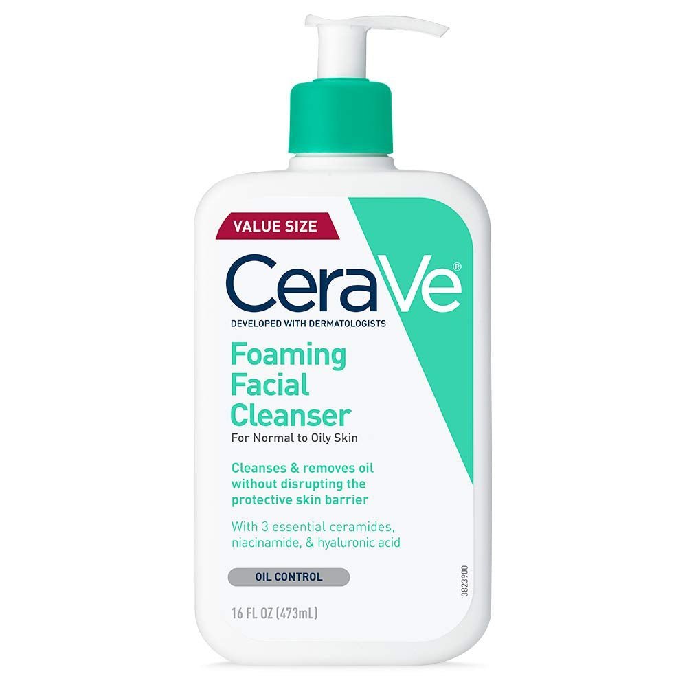 CeraVe Foaming Facial Cleanser – Oil - Free Face Wash with Hyaluronic Acid, Niacinamide & Ceramides for Oily Skin (19 fl oz) - Everbeaut
