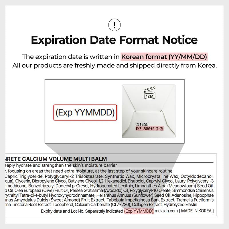 [Dr.Melaxin Official] Calcium Volume Multi Balm+Eye Patch 60Ea Korean Cosmetics with Collagen Extract Elasticity