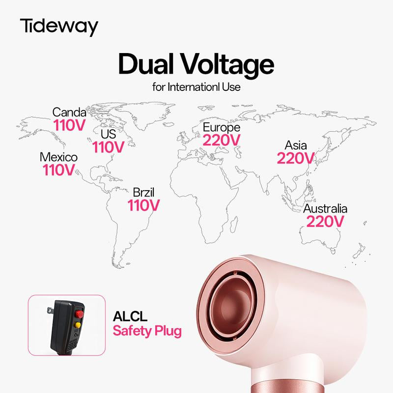 Tideway Prowaver 6 in 1 Hot Air Styler Wrap W/ Ionic Tech, Dual Voltage (100-240V) High-Speed Hair Dryer Brush Auto Wrap Curlers, Volumizing Styling Blower Brush with Travel Bag, Perfect Present for Women Friend Family Gift Christmas New Year Viral