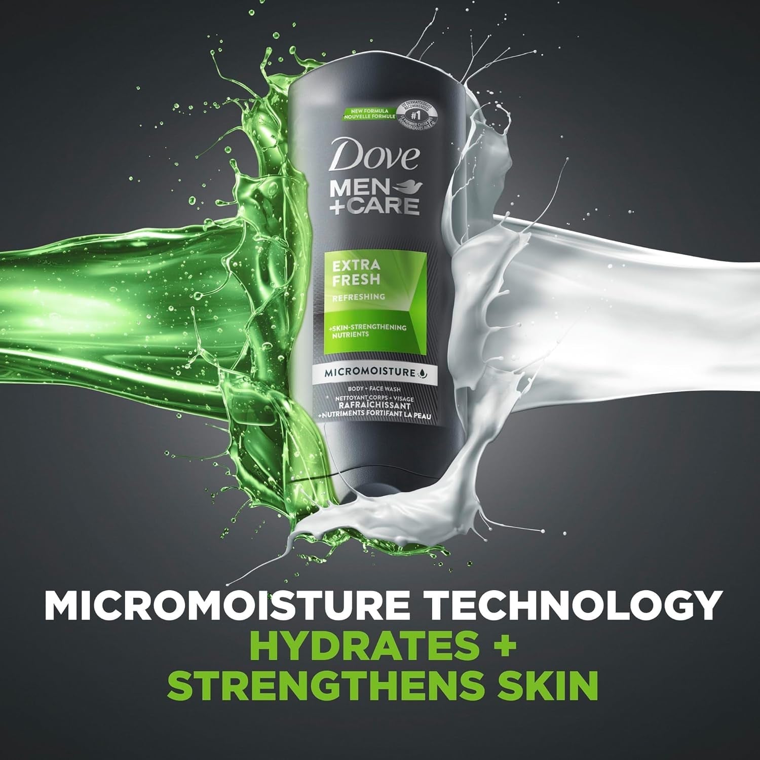 Dove Men+Care Extra Fresh Body Wash for Men – 4 Count, 18 oz | Hydrating Bacteria - Removing Skin Care - Everbeaut
