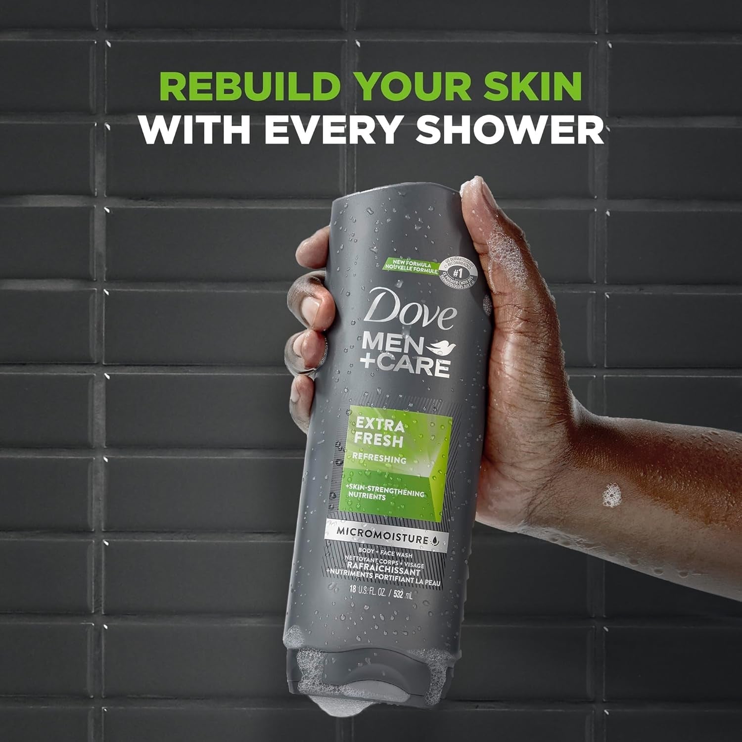 Dove Men+Care Extra Fresh Body Wash for Men – 4 Count, 18 oz | Hydrating Bacteria - Removing Skin Care - Everbeaut