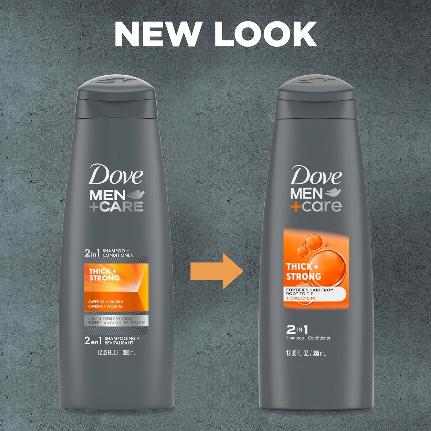 Dove Men+Care Fortifying 2 - in - 1 Shampoo and Conditioner for Men – Thick & Strong Hair Care with Caffeine – Strengthens Thinning Hair – 12 oz Bottles, Pack of 6 - Everbeaut