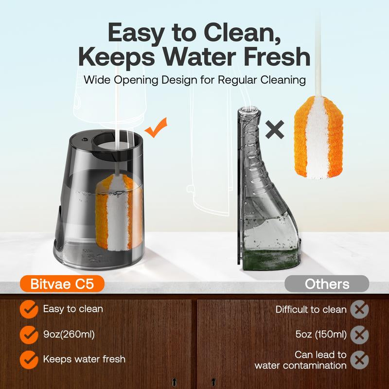 Bitvae C5/C6 Water Flosser for Teeth - Cordless Portable Oral Irrigator, Powerful and Rechargeable, IPX7 Waterproof for Brace Care - Dental Kit