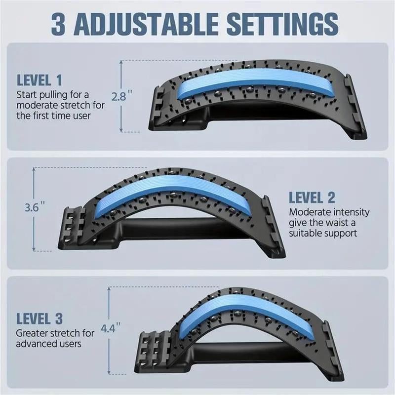 Adjustable Back Stretcher, 1 Count 3 Level Back Cracker Board, Ergonomic Back Massager for Lower Relaxation, Spine Decompression Tool