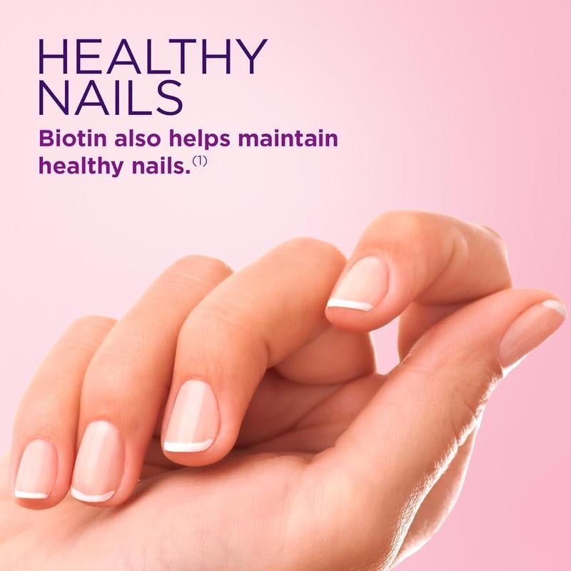 Hair, Skin & Nails Gummies with Biotin (2,500 mcg) + Vitamins C & E – Strawberry Beauty Support Supplement - Everbeaut
