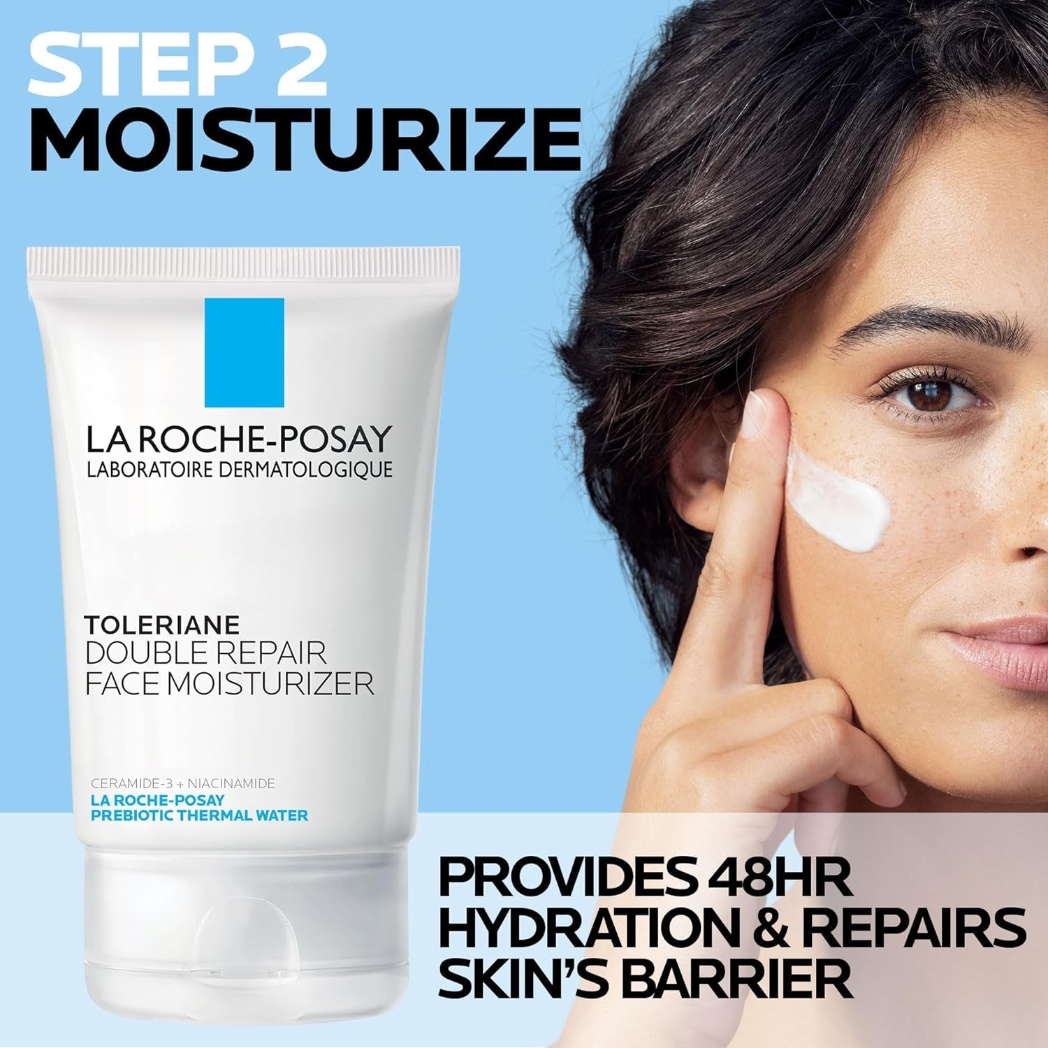 La Roche - Posay Toleriane Double Repair Face Moisturizer | Fragrance - Free Daily Hydrating Cream with Ceramides & Niacinamide for All Skin Types - Everbeaut