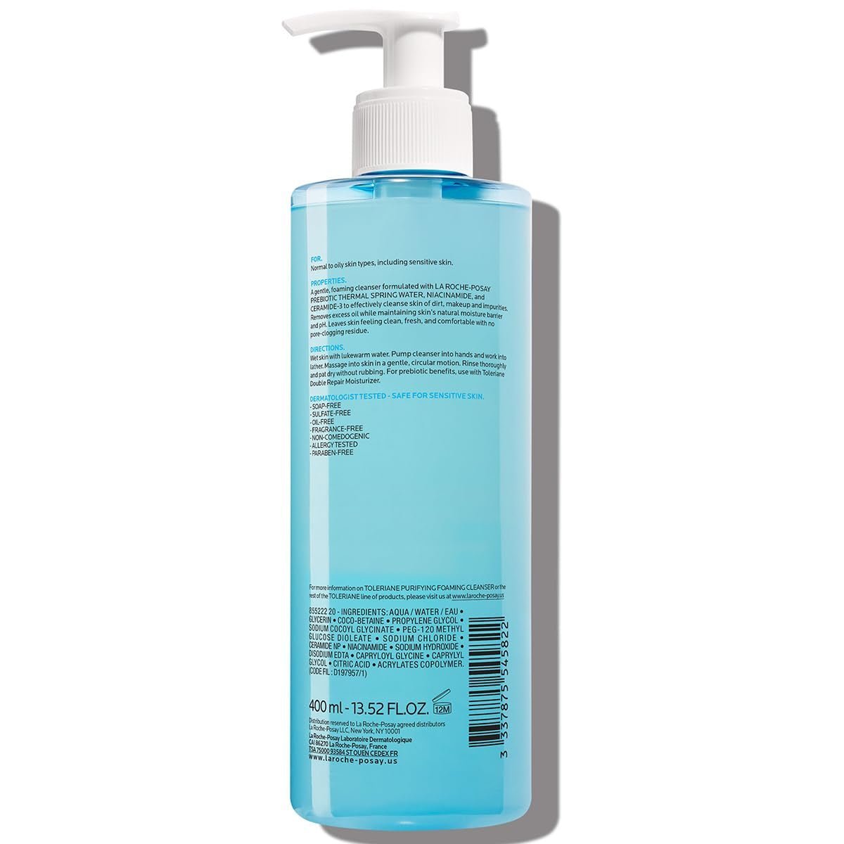 La Roche - Posay Toleriane Purifying Foaming Cleanser – Oil - Free Face Wash for Sensitive & Acne - Prone Skin - Everbeaut
