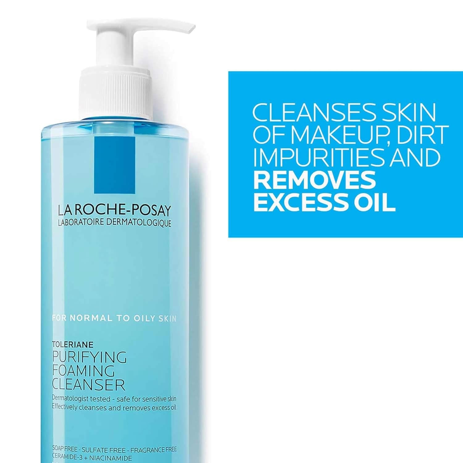 La Roche - Posay Toleriane Purifying Foaming Cleanser – Oil - Free Face Wash for Sensitive & Acne - Prone Skin - Everbeaut