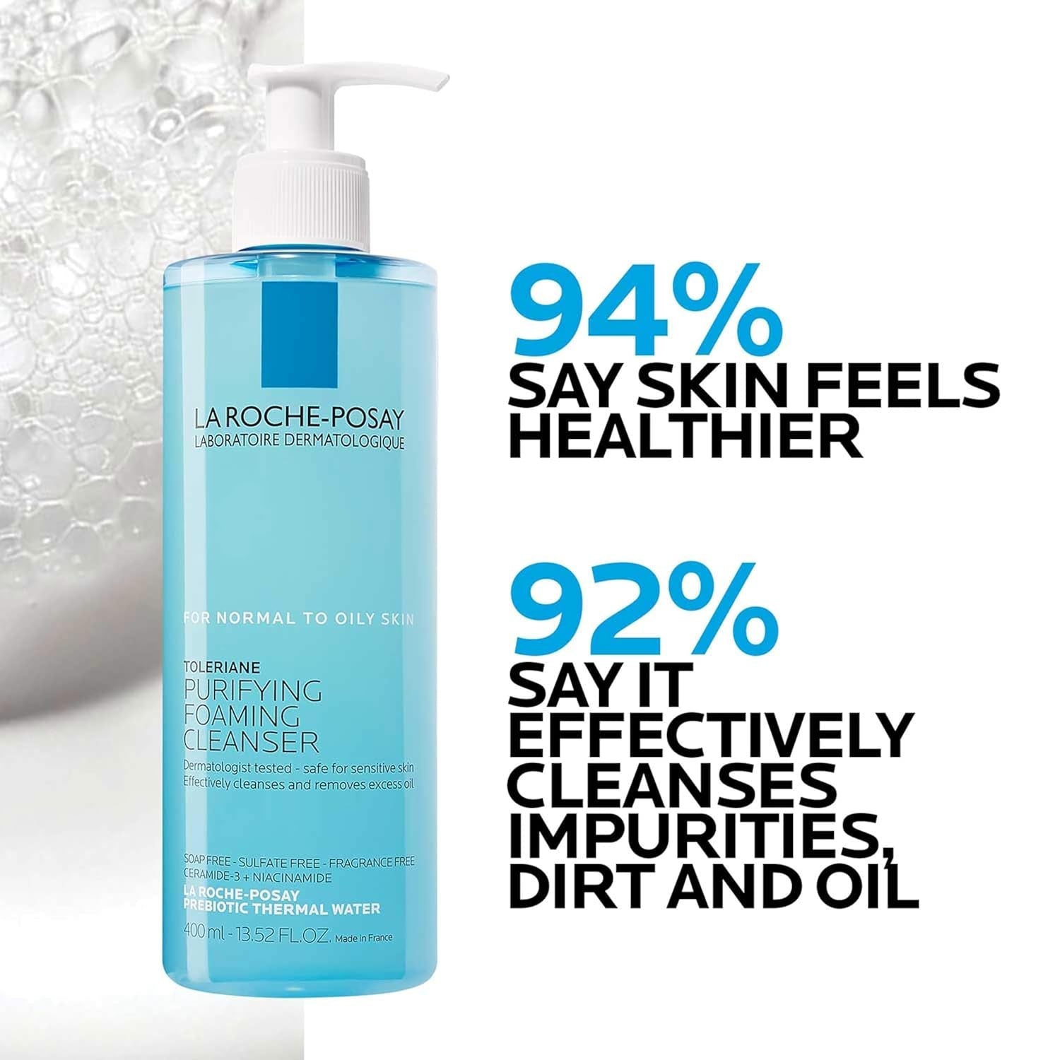 La Roche - Posay Toleriane Purifying Foaming Cleanser – Oil - Free Face Wash for Sensitive & Acne - Prone Skin - Everbeaut