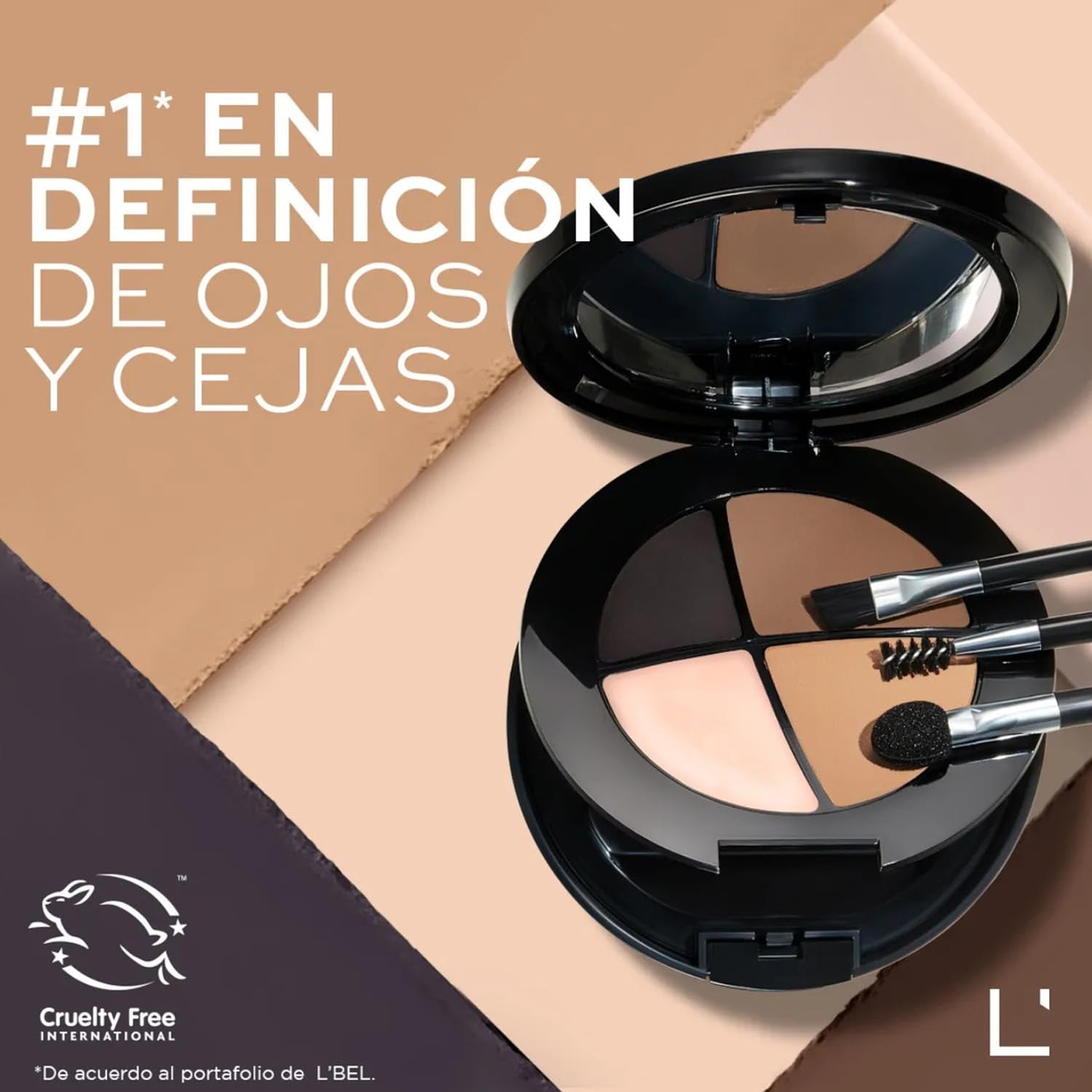 L’BEL Perfecting Brow & Eye Kit – Long - Lasting Professional Palette for Defined Brows, Liner & Highlight - Everbeaut