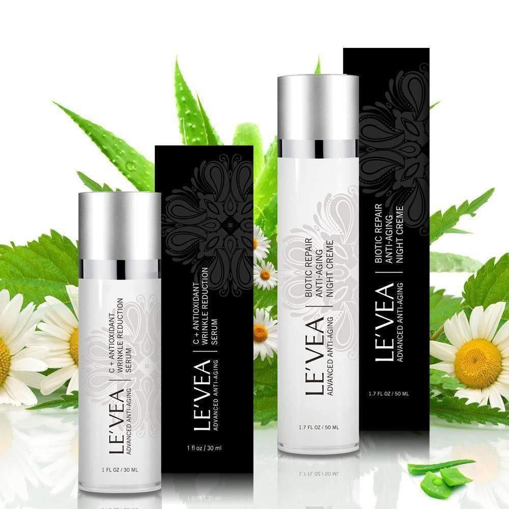 LE’VEA Age Perfect™ Night Repair Cream & Vitamin C Serum Advanced Anti - Aging Duo for Firmer, Brighter, Youthful Skin - Everbeaut
