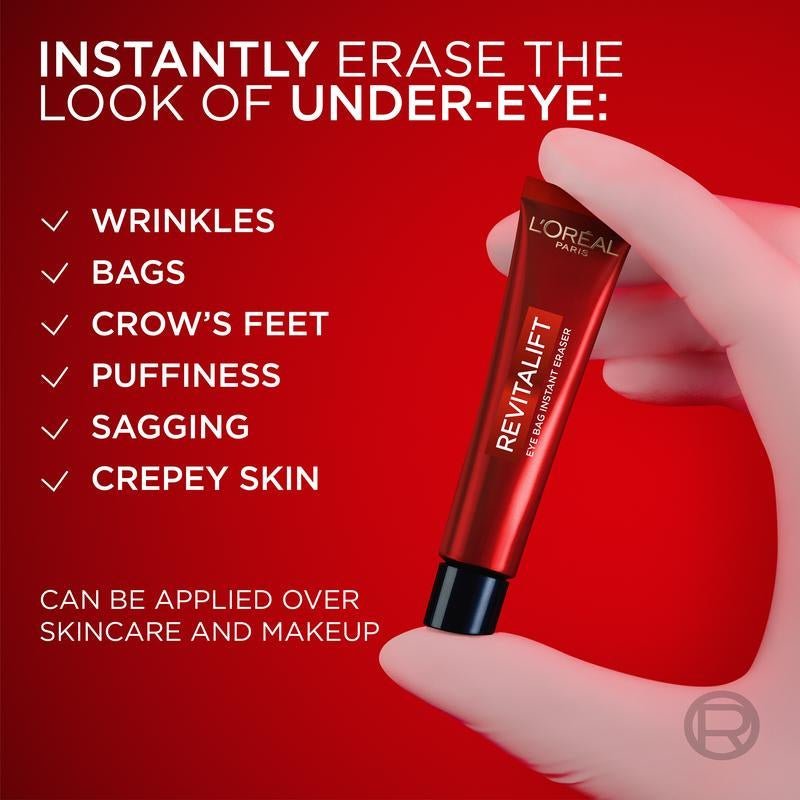 L’Oréal Paris Instant Eye Bag Eraser – Rapid Tightening Under - Eye Treatment for Puffiness & Dark Circles - Everbeaut