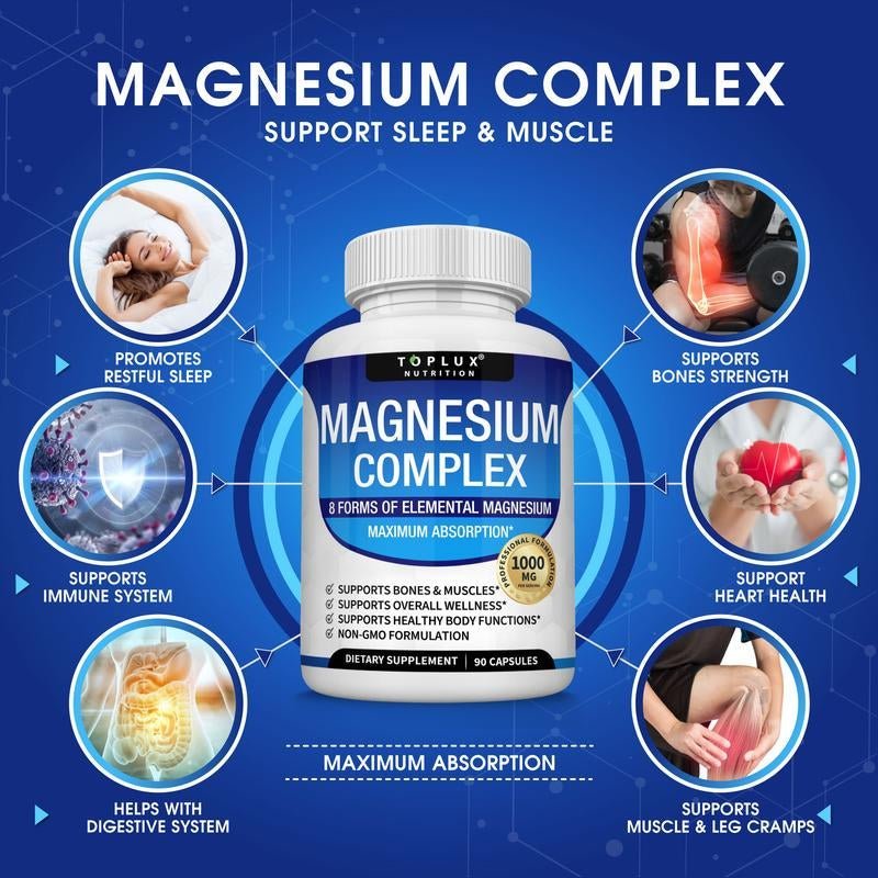 Magnesium Complex 8™ – Advanced Muscle Recovery, Energy, Sleep & Stress Support Supplement - Everbeaut