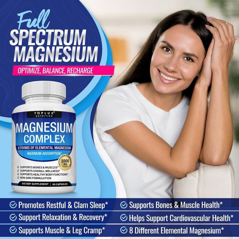 Magnesium Complex 8™ – Advanced Muscle Recovery, Energy, Sleep & Stress Support Supplement - Everbeaut