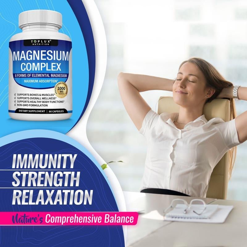 Magnesium Complex 8™ – Advanced Muscle Recovery, Energy, Sleep & Stress Support Supplement - Everbeaut