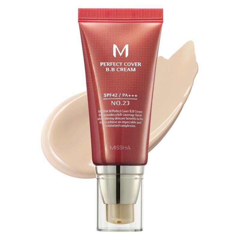 MISSHA M Perfect Cover BB Cream SPF 42 PA+++ – Full - Coverage Korean BB Foundation with Anti - Aging & Brightening - Everbeaut