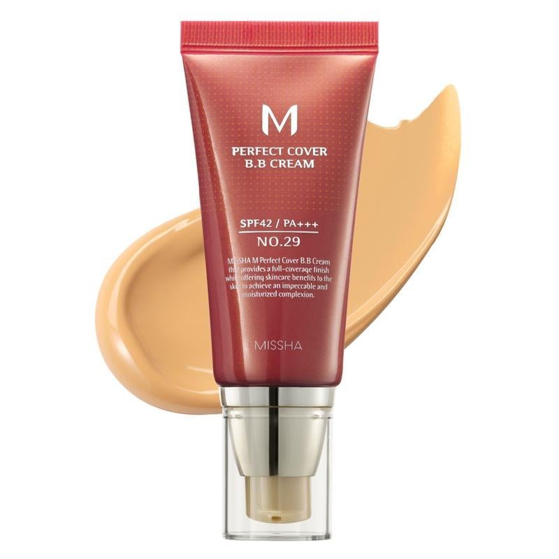 MISSHA M Perfect Cover BB Cream SPF 42 PA+++ – Full - Coverage Korean BB Foundation with Anti - Aging & Brightening - Everbeaut