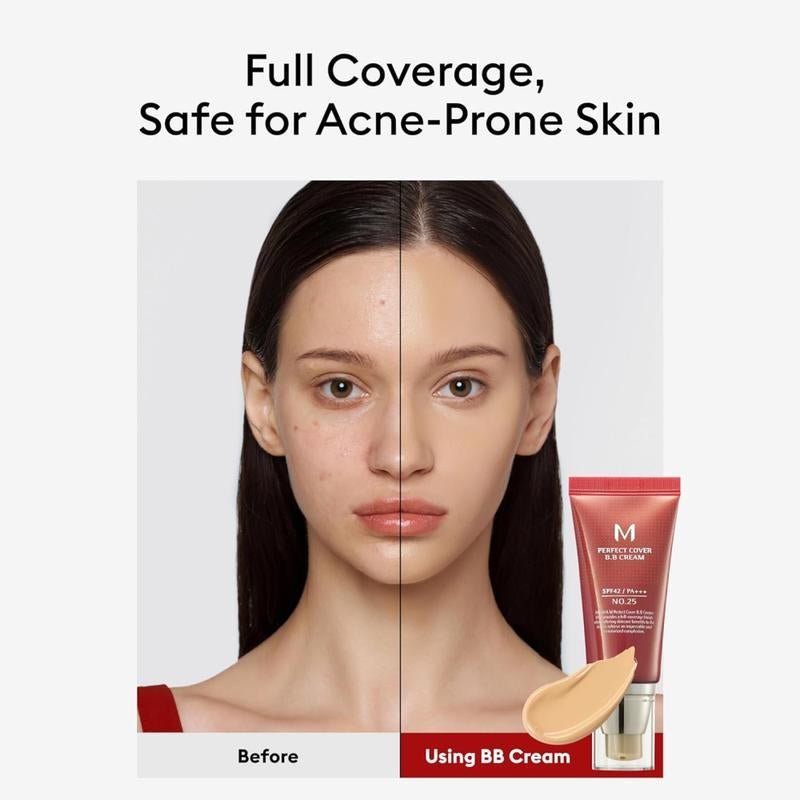 MISSHA M Perfect Cover BB Cream SPF 42 PA+++ – Full - Coverage Korean BB Foundation with Anti - Aging & Brightening - Everbeaut