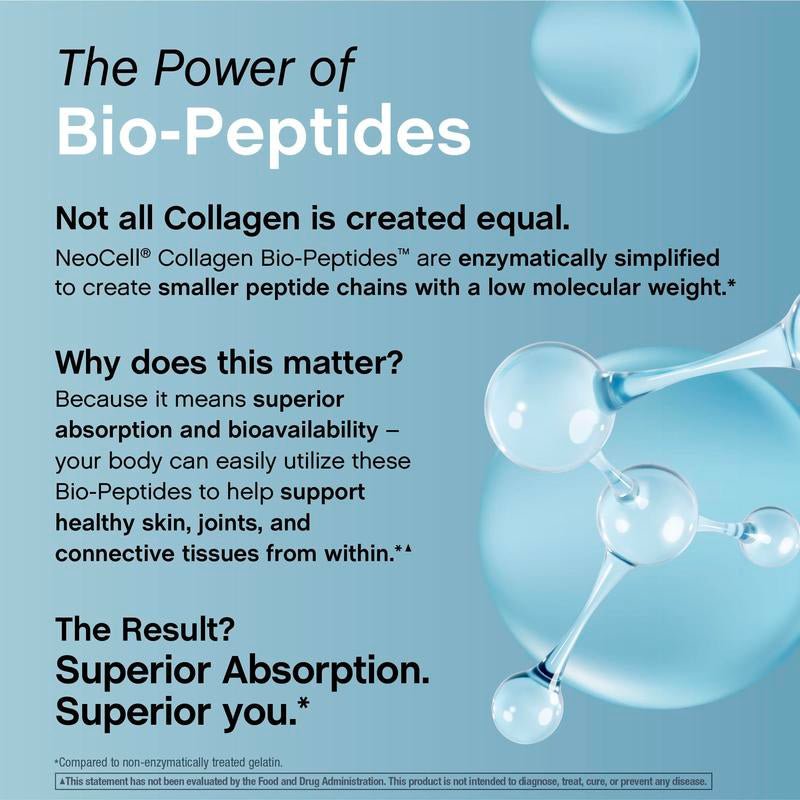 NeoCell® Collagen Bio - Peptides Powder – Grass - Fed Collagen Protein for Skin, Hair, Nails & Joints (20 oz) - Everbeaut