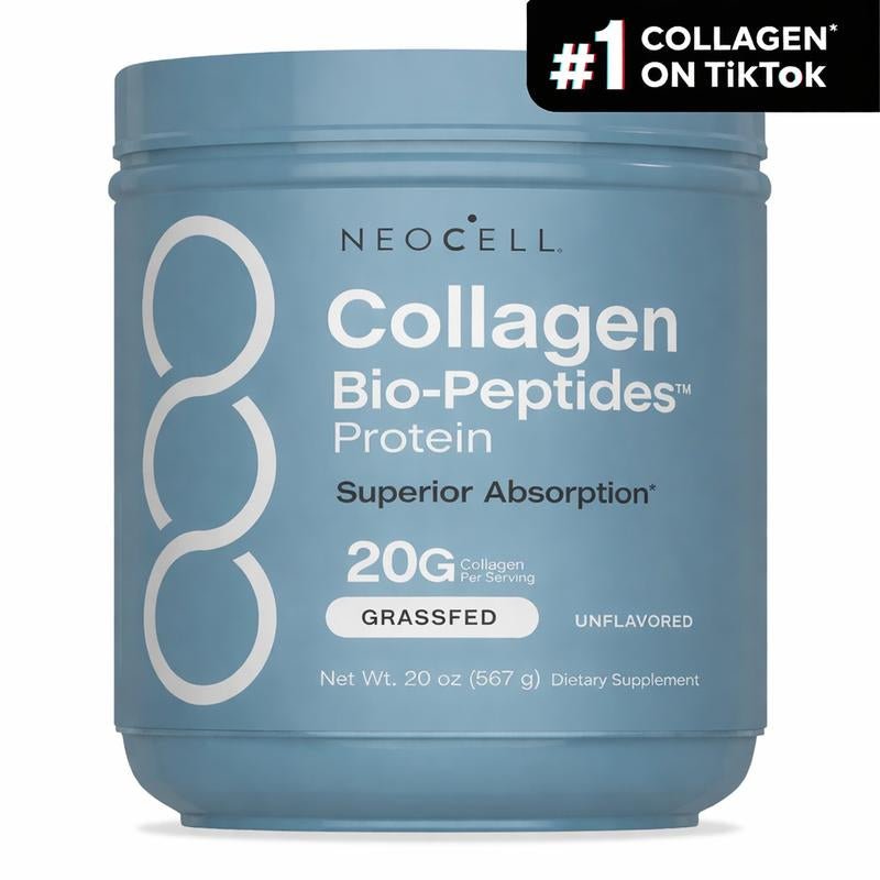 NeoCell® Collagen Bio - Peptides Powder – Grass - Fed Collagen Protein for Skin, Hair, Nails & Joints (20 oz) - Everbeaut