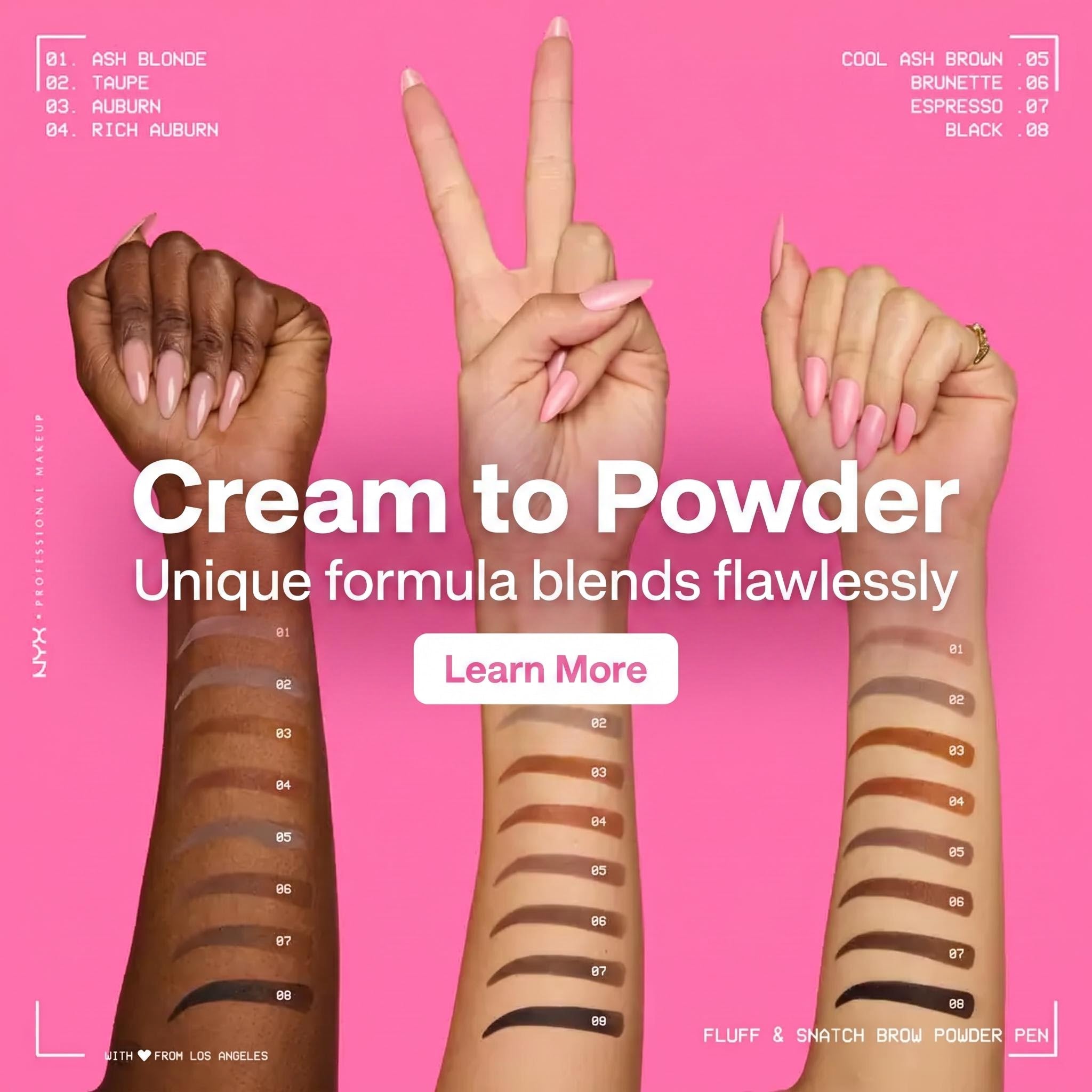 NYX Fluff & Snatch Brow Powder Pen - 24H Wear Brow Color - Everbeaut