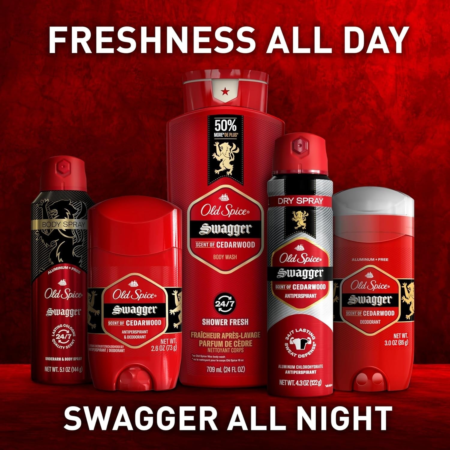 Old Spice Swagger Aluminum - Free Deodorant for Men – 24/7 Odor Protection | Bold Cedarwood Scent (3.8 oz, 3 - Pack) - Everbeaut