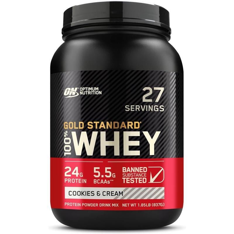 Optimum Nutrition Gold Standard 100% Whey Protein – Cookies & Cream | 24g Protein for Lean Muscle & Recovery (2 lb) - Everbeaut